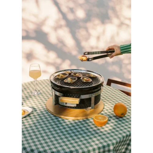 Create BBQ Kamado Hibachi 12 kg Acier Inoxidable Barbecue Rond avec Grill et Plancha